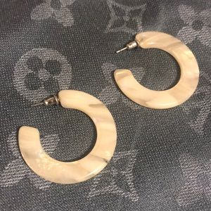 Brand new, ivory tortoise hoops.